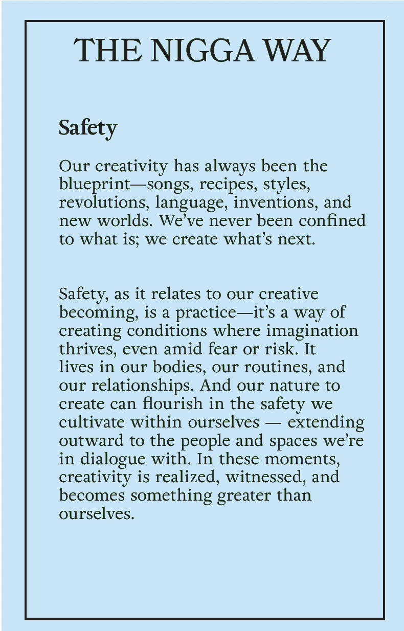 THE NIGGA WAY - Safety zine page